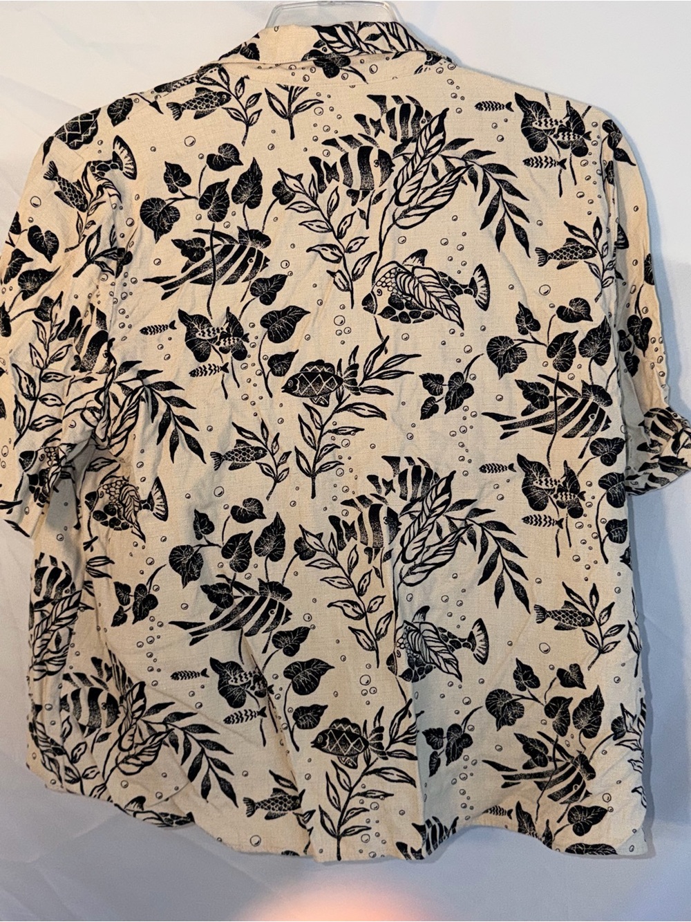 VTG 90s Gloria Lance Woman Two-Piece Look Blouse, Tropical Fish Botanical Print - Picture 4 of 10